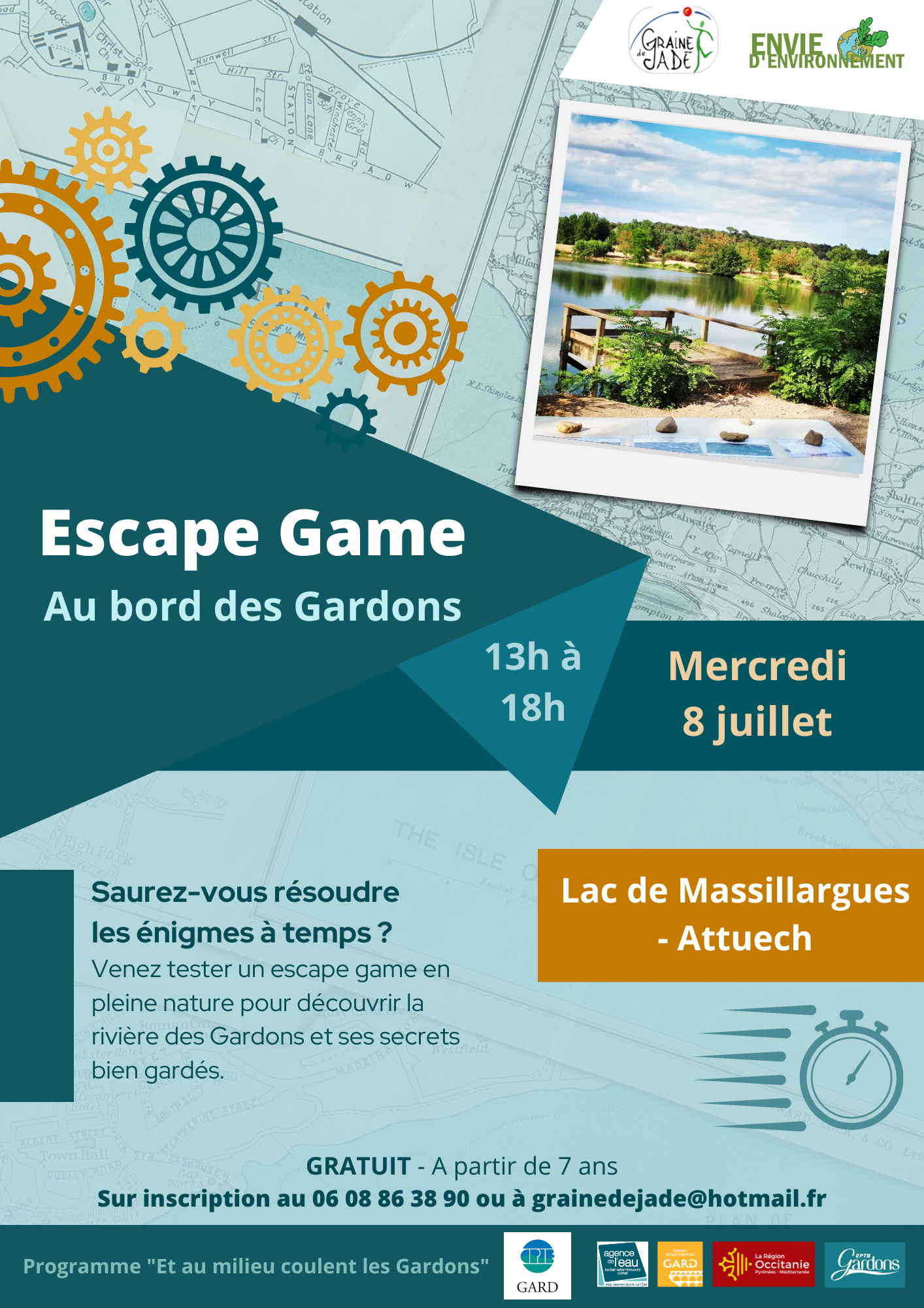 Escape Game des Gardons au lac de Massilargues Attuech